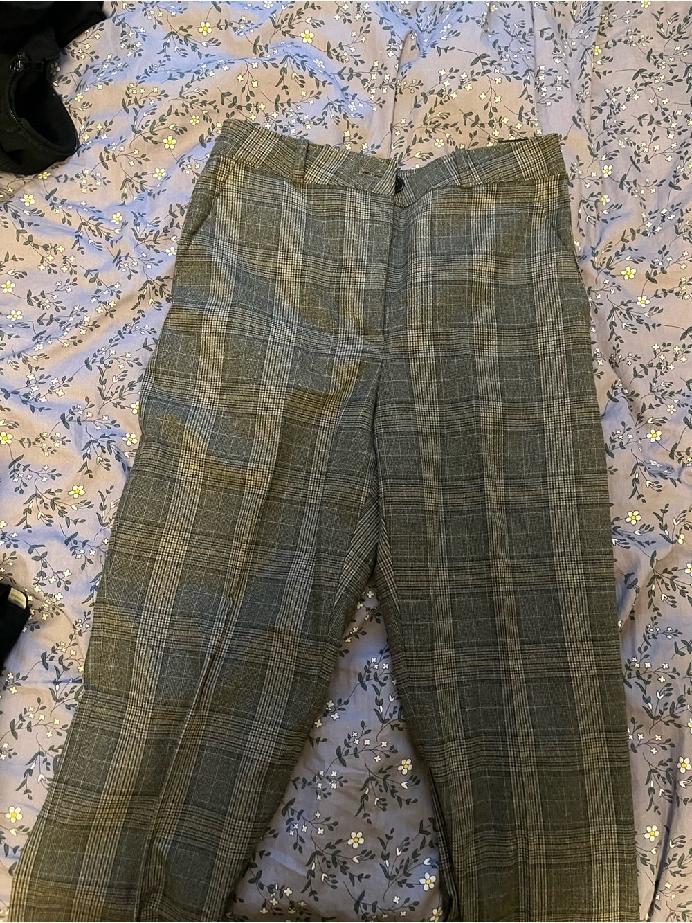 Sunday Best Gray Plaid Waistband Pants